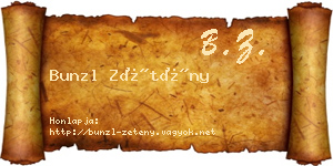 Bunzl Zétény névjegykártya